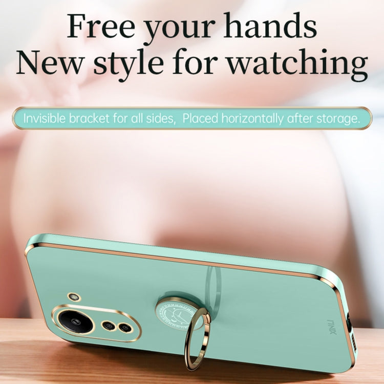 For Xiaomi Redmi 13C 4G XINLI Straight Edge 6D Electroplate TPU Phone Case with Ring Holder(Hawthorn Red) - 13C Cases by XINLI | Online Shopping South Africa | PMC TechLife | Buy Now Pay Later Mobicred