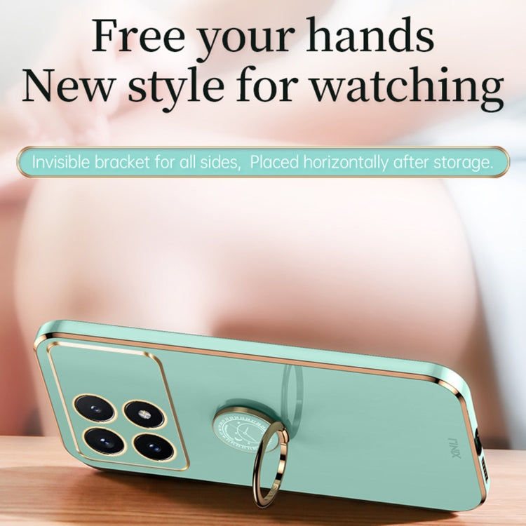 For Xiaomi Redmi K70E XINLI Straight Edge 6D Electroplate TPU Phone Case with Ring Holder(Hawthorn Red) - free shipping - PMC TechLife - Order now!