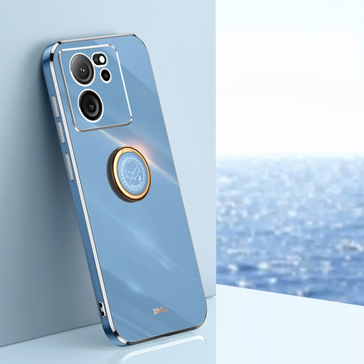 For Xiaomi Redmi K60 Ultra / Mi 13T XINLI Straight Edge 6D Electroplate TPU Phone Case with Ring Holder(Celestial Blue) - Redmi K60 Ultra Cases by XINLI | Online Shopping South Africa | PMC TechLife | Buy Now Pay Later Mobicred