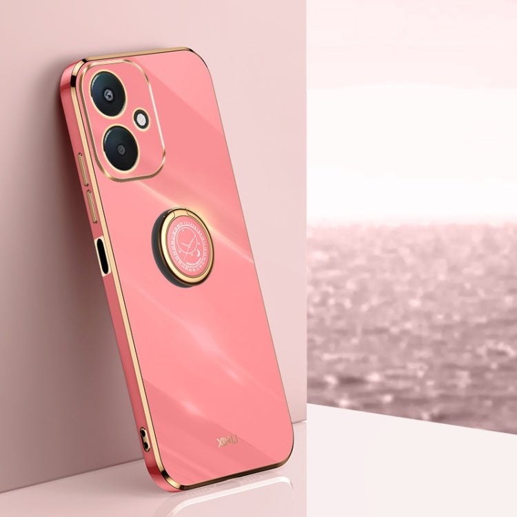 For Xiaomi Redmi 13C 5G XINLI Straight Edge 6D Electroplate TPU Phone Case with Ring Holder(Hawthorn Red) - 13C Cases by XINLI | Online Shopping South Africa | PMC TechLife | Buy Now Pay Later Mobicred