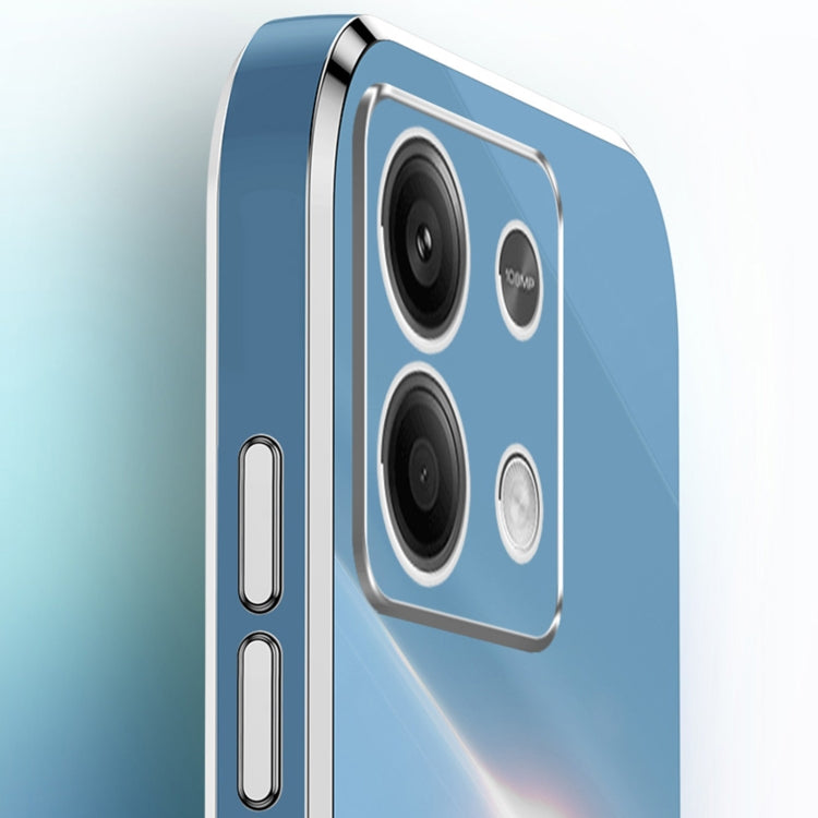 For Xiaomi Redmi Note 13 4G XINLI Straight Edge 6D Electroplate TPU Phone Case with Ring Holder(Mint Green) - Xiaomi Cases by XINLI | Online Shopping South Africa | PMC TechLife | Buy Now Pay Later Mobicred