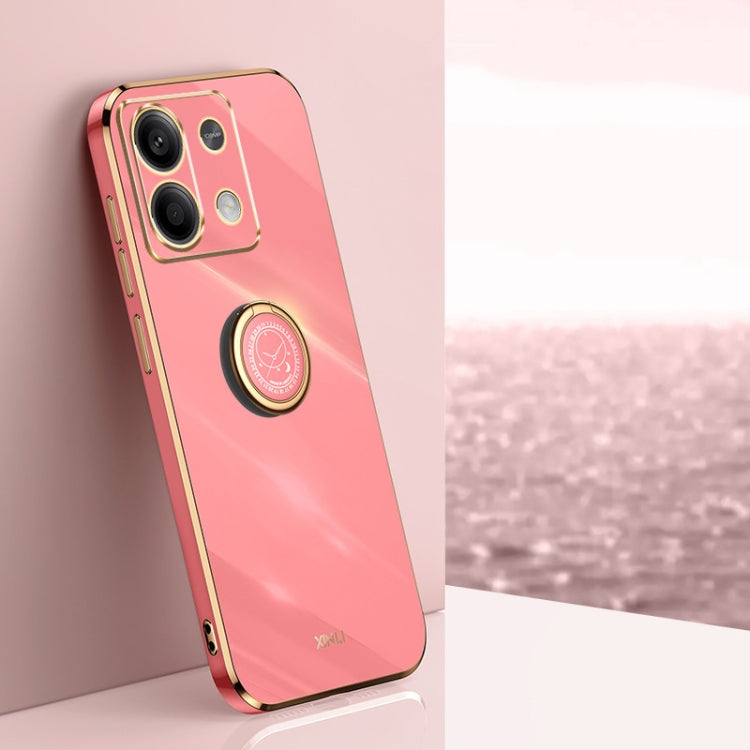 For Xiaomi Redmi Note 13 Pro 4G XINLI Straight Edge 6D Electroplate TPU Phone Case with Ring Holder(Hawthorn Red) - Note 13 Pro Cases by XINLI | Online Shopping South Africa | PMC TechLife | Buy Now Pay Later Mobicred
