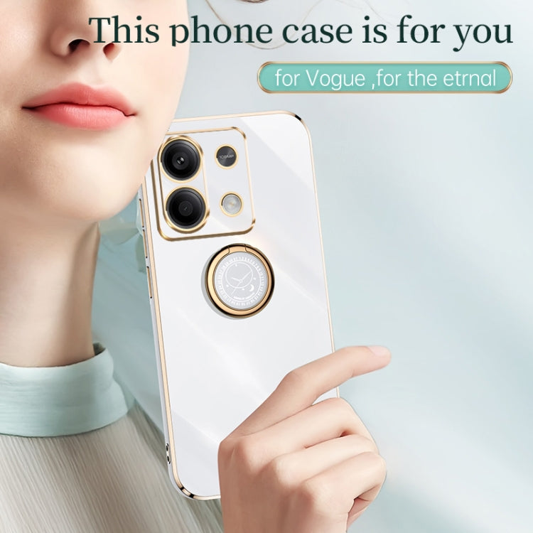 For Xiaomi Redmi Note 13 Pro 4G XINLI Straight Edge 6D Electroplate TPU Phone Case with Ring Holder(Hawthorn Red) - Note 13 Pro Cases by XINLI | Online Shopping South Africa | PMC TechLife | Buy Now Pay Later Mobicred