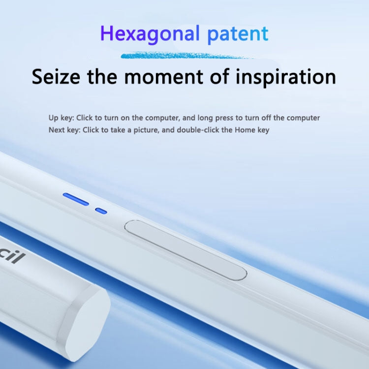 BP19-BL Type-C Universal Magnetic Hexagon Bluetooth Stylus Pen(White) - Stylus Pen by PMC TechLife | Online Shopping South Africa | PMC TechLife