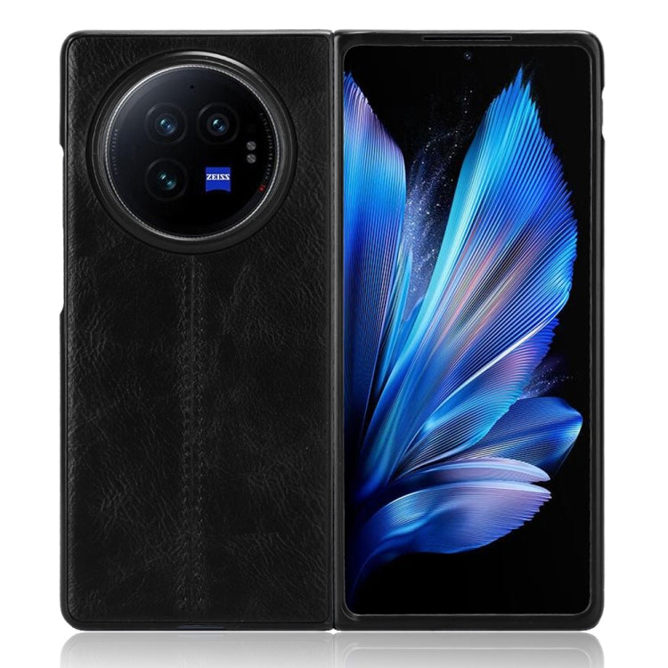 For vivo X Fold3 Pro Cow Pattern Sewing Back Cover Phone Case(Black) - vivo Cases by PMC TechLife | Online Shopping South Africa | PMC TechLife | Buy Now Pay Later Mobicred