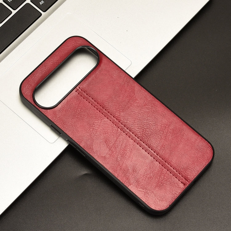 For Google Pixel 9 Pro Sewing Cow Pattern Skin PC + PU + TPU Phone Case(Red) - Google Cases by PMC TechLife | Online Shopping South Africa | PMC TechLife | Buy Now Pay Later Mobicred