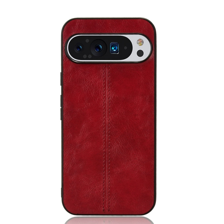 For Google Pixel 9 Pro Sewing Cow Pattern Skin PC + PU + TPU Phone Case(Red) - Google Cases by PMC TechLife | Online Shopping South Africa | PMC TechLife | Buy Now Pay Later Mobicred
