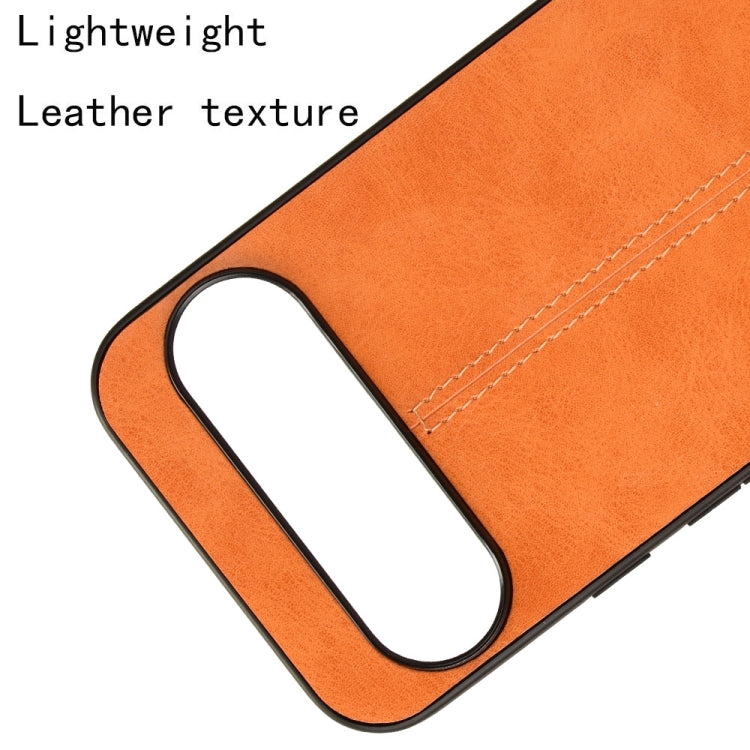 For Google Pixel 9 Pro Sewing Cow Pattern Skin PC + PU + TPU Phone Case(Orange) - Google Cases by PMC TechLife | Online Shopping South Africa | PMC TechLife | Buy Now Pay Later Mobicred