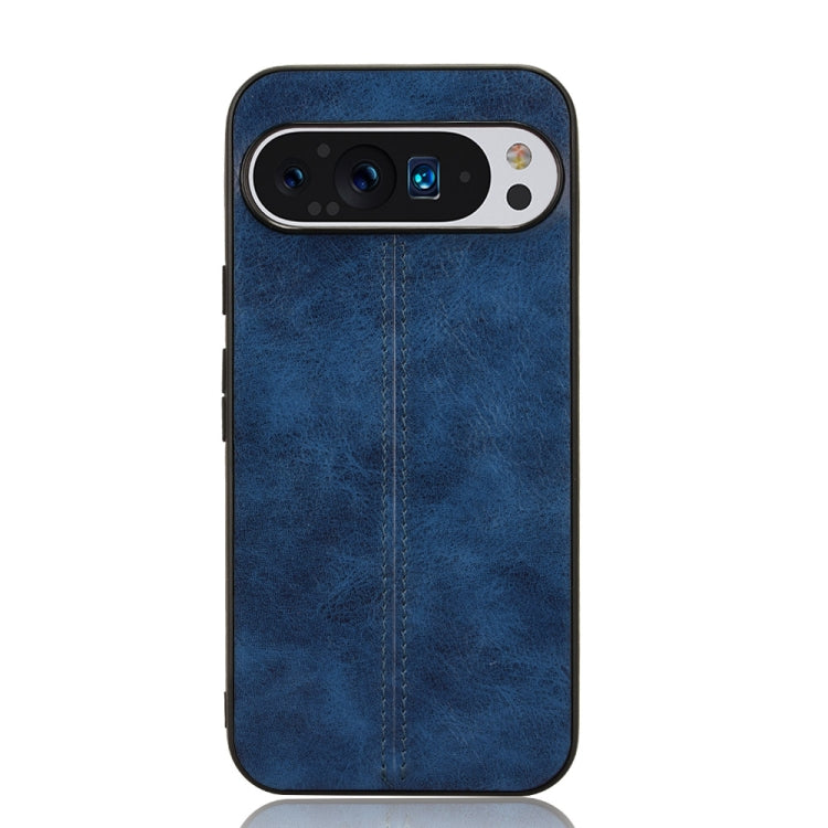 For Google Pixel 9 Pro Sewing Cow Pattern Skin PC + PU + TPU Phone Case(Blue) - Google Cases by PMC TechLife | Online Shopping South Africa | PMC TechLife | Buy Now Pay Later Mobicred