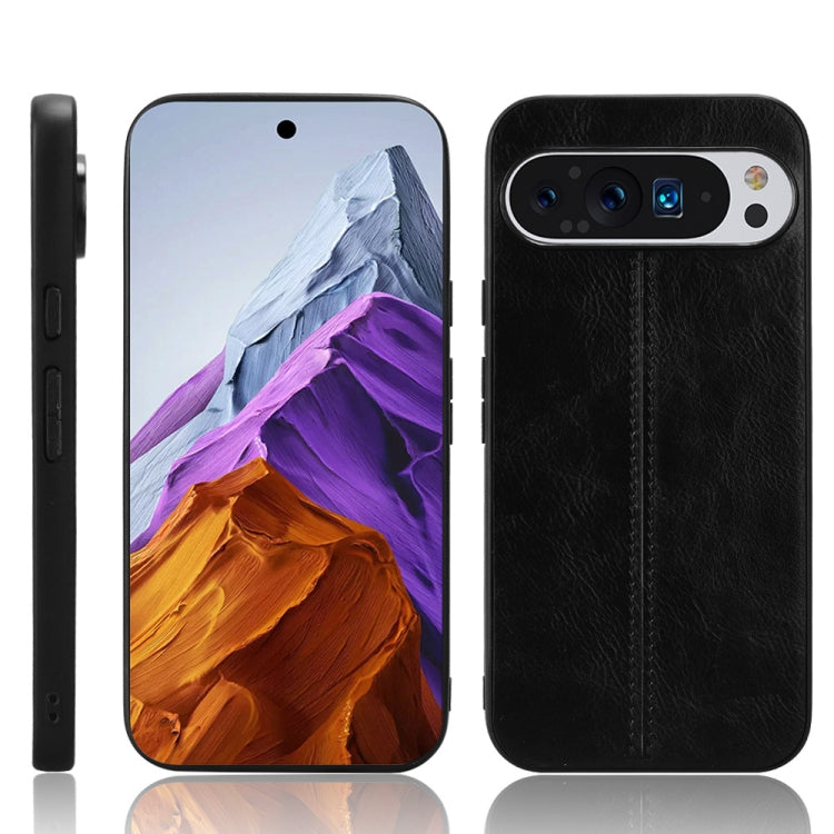 For Google Pixel 9 Sewing Cow Pattern Skin PC + PU + TPU Phone Case(Black) - Google Cases by PMC TechLife | Online Shopping South Africa | PMC TechLife | Buy Now Pay Later Mobicred