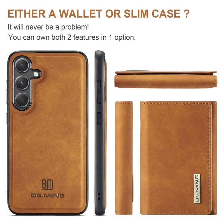 For Samsung Galaxy S24+ 5G DG.MING M1 Series 3-Fold Multi Card Wallet + Magnetic Phone Case(Brown) - free shipping - PMC Jewellery - Order now!