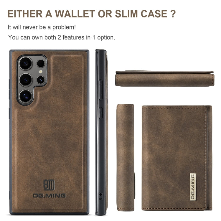 For Samsung Galaxy S24 Ultra 5G DG.MING M1 Series 3-Fold Multi Card Wallet + Magnetic Phone Case(Coffee) - free shipping - PMC TechLife - Order now!