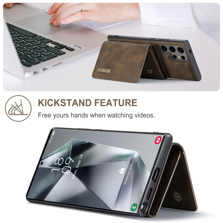 For Samsung Galaxy S24 Ultra 5G DG.MING M1 Series 3-Fold Multi Card Wallet + Magnetic Phone Case(Coffee) - free shipping - PMC TechLife - Order now!