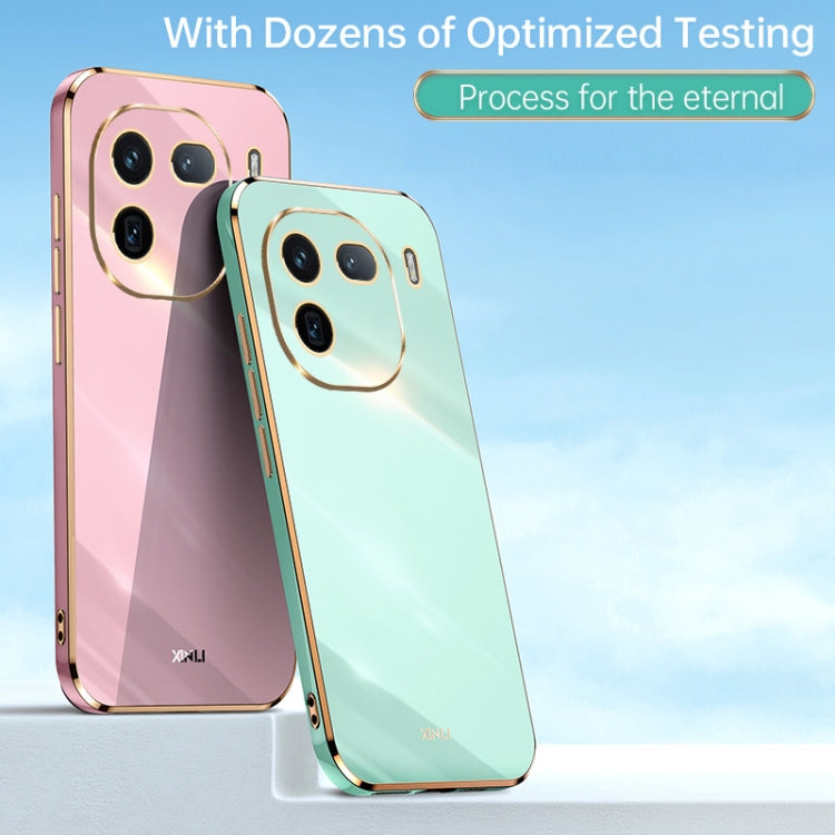 For vivo iQOO 12 5G XINLI Straight Edge 6D Electroplate TPU Phone Case(Black) - iQOO 12 Cases by XINLI | Online Shopping South Africa | PMC TechLife | Buy Now Pay Later Mobicred