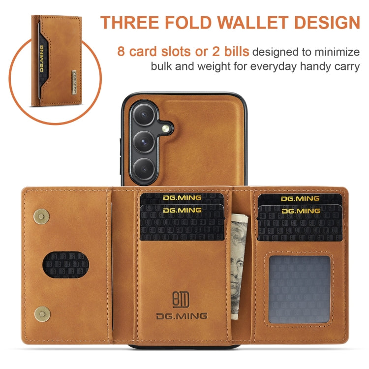 For Samsung Galaxy S24+ 5G DG.MING M2 Series 3-Fold Multi Card Bag + Magnetic Phone Case(Brown) - free shipping - PMC Jewellery - Order now!