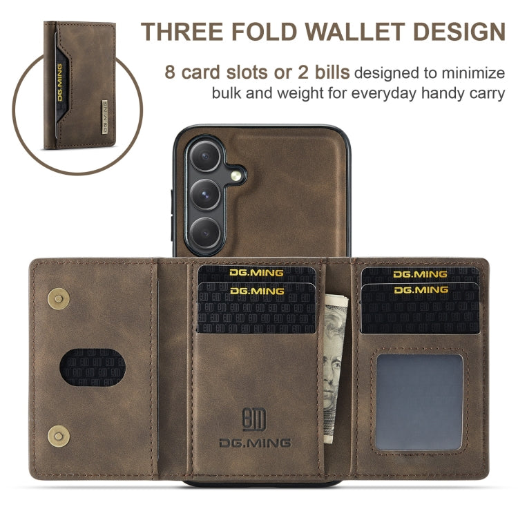 For Samsung Galaxy S24+ 5G DG.MING M2 Series 3-Fold Multi Card Bag + Magnetic Phone Case(Coffee) - free shipping - PMC Jewellery - Order now!