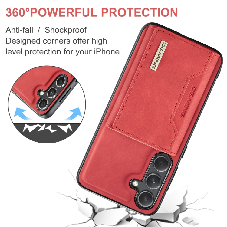 For Samsung Galaxy S24 5G DG.MING M2 Series 3-Fold Multi Card Bag + Magnetic Phone Case(Red) - free shipping - PMC Jewellery - Order now!