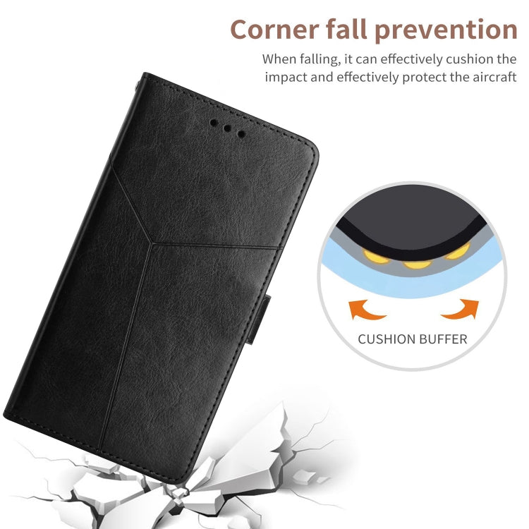 For Xiaomi Redmi 13C 5G Y-shaped Pattern Flip Leather Phone Case(Black) - 13C Cases by PMC TechLife | Online Shopping South Africa | PMC TechLife | Buy Now Pay Later Mobicred