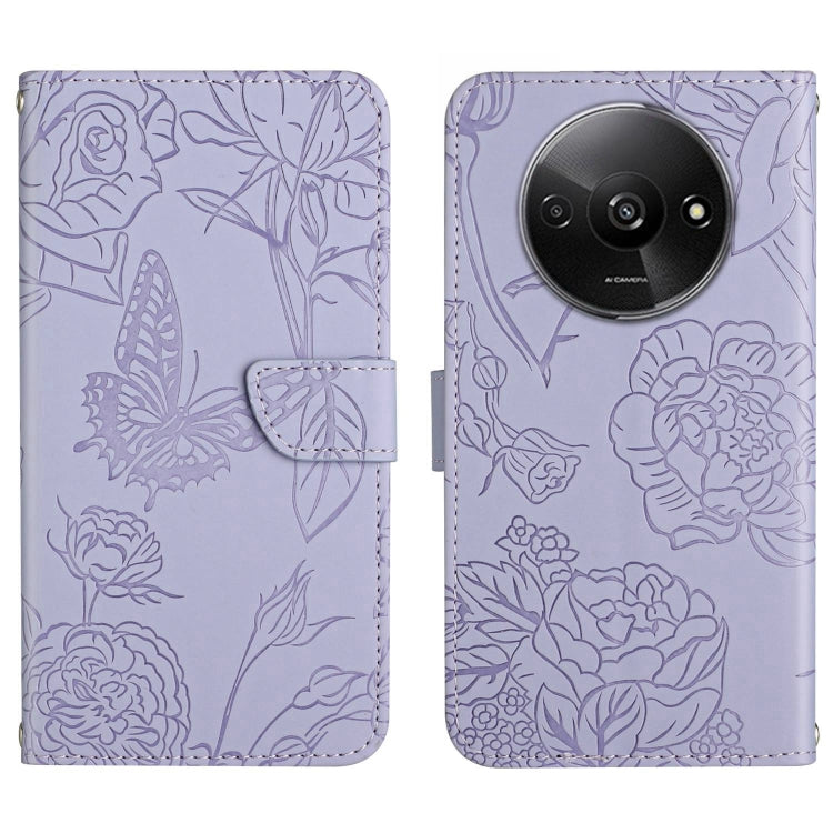 For Xiaomi Redmi A3 Skin Feel Butterfly Embossed Flip Leather Phone Case(Purple) - Xiaomi Cases by PMC TechLife | Online Shopping South Africa | PMC TechLife | Buy Now Pay Later Mobicred