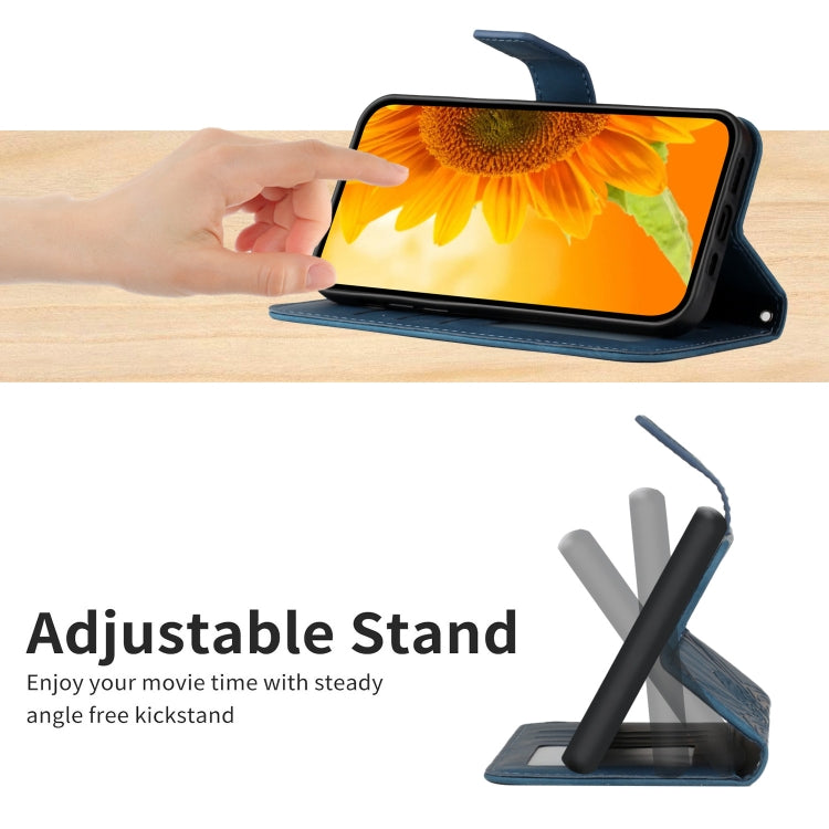 For Xiaomi Poco F5 Pro Skin Feel Sun Flower Embossed Flip Leather Phone Case with Lanyard(Inky Blue) - Xiaomi Cases by PMC TechLife | Online Shopping South Africa | PMC TechLife | Buy Now Pay Later Mobicred