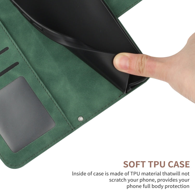 For Xiaomi Redmi 12 5G Skin Feel Sun Flower Embossed Flip Leather Phone Case with Lanyard(Green) - Xiaomi Cases by PMC TechLife | Online Shopping South Africa | PMC TechLife | Buy Now Pay Later Mobicred