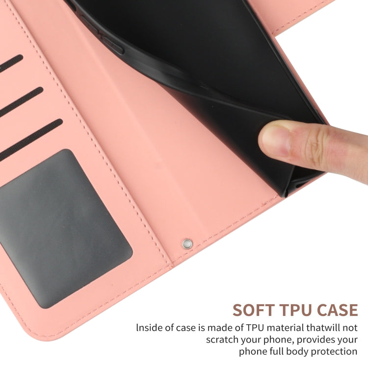 For Xiaomi Redmi 13C 4G Skin Feel Sun Flower Embossed Flip Leather Phone Case with Lanyard(Pink) - 13C Cases by PMC TechLife | Online Shopping South Africa | PMC TechLife | Buy Now Pay Later Mobicred
