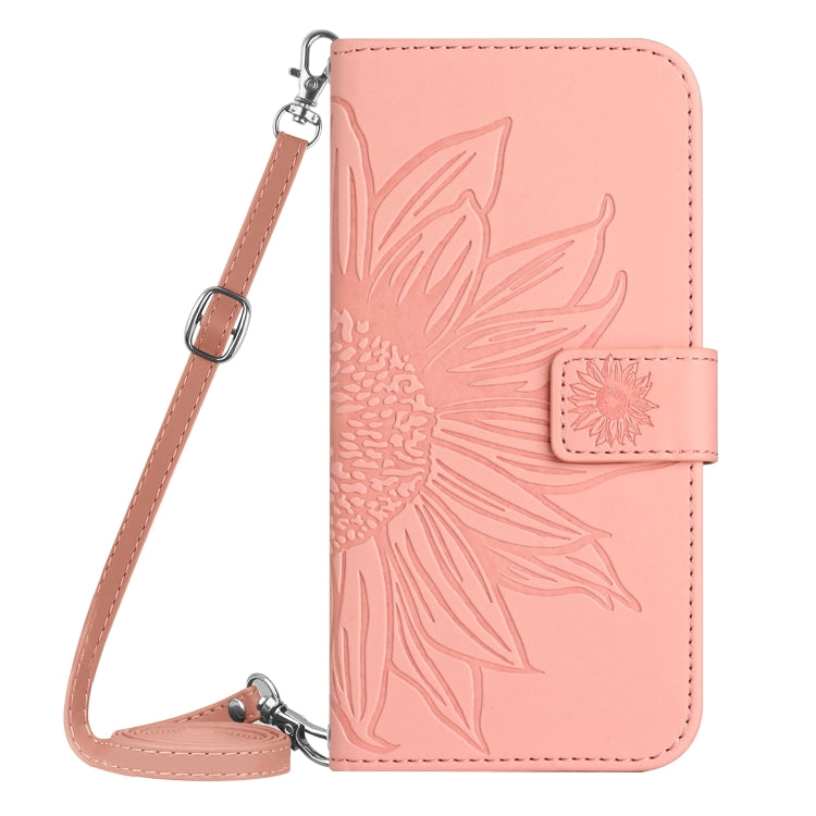 For Xiaomi 14 Skin Feel Sun Flower Embossed Flip Leather Phone Case with Lanyard(Pink) - 14 Cases by PMC TechLife | Online Shopping South Africa | PMC TechLife | Buy Now Pay Later Mobicred