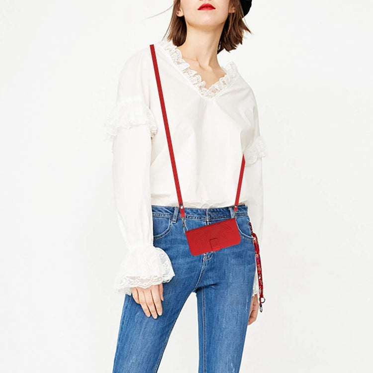 For Xiaomi Redmi A3 Skin Feel Sun Flower Embossed Flip Leather Phone Case with Lanyard(Red) - free shipping - PMC TechLife - Order now!