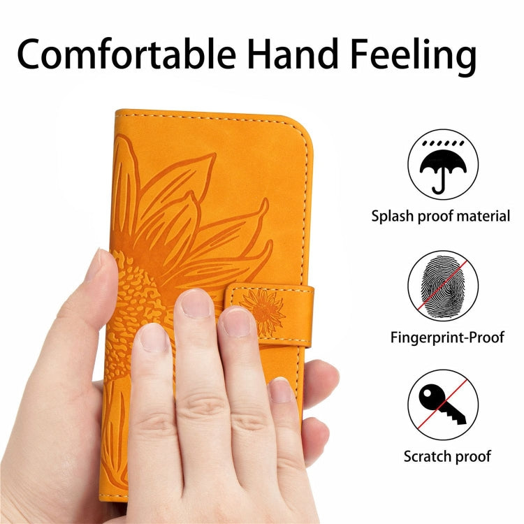 For Xiaomi 14 Ultra Skin Feel Sun Flower Embossed Flip Leather Phone Case with Lanyard(Yellow) - 14 Ultra Cases by PMC TechLife | Online Shopping South Africa | PMC TechLife | Buy Now Pay Later Mobicred