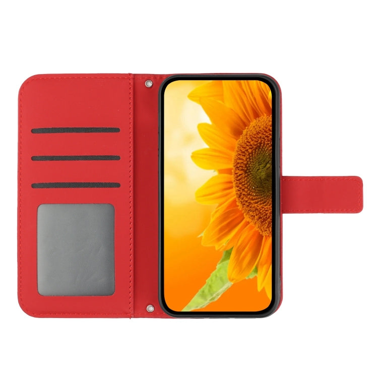 For Xiaomi 14 Ultra Skin Feel Sun Flower Embossed Flip Leather Phone Case with Lanyard(Red) - 14 Ultra Cases by PMC TechLife | Online Shopping South Africa | PMC TechLife | Buy Now Pay Later Mobicred