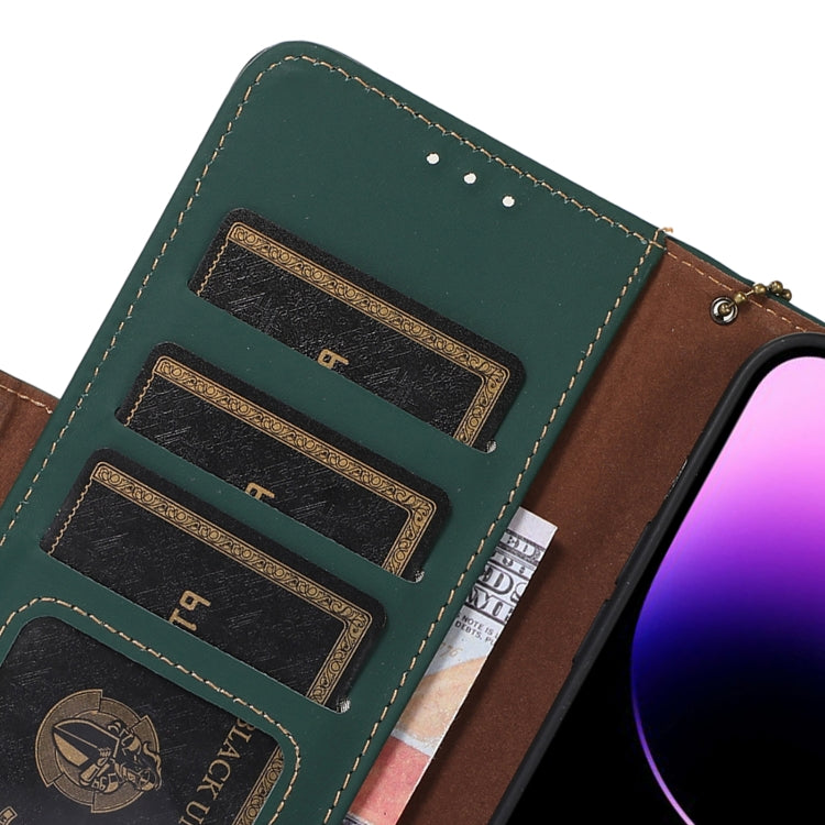 For Xiaomi Redmi A3 Genuine Leather Magnetic RFID Leather Phone Case(Green) - Xiaomi Cases by PMC TechLife | Online Shopping South Africa | PMC TechLife | Buy Now Pay Later Mobicred