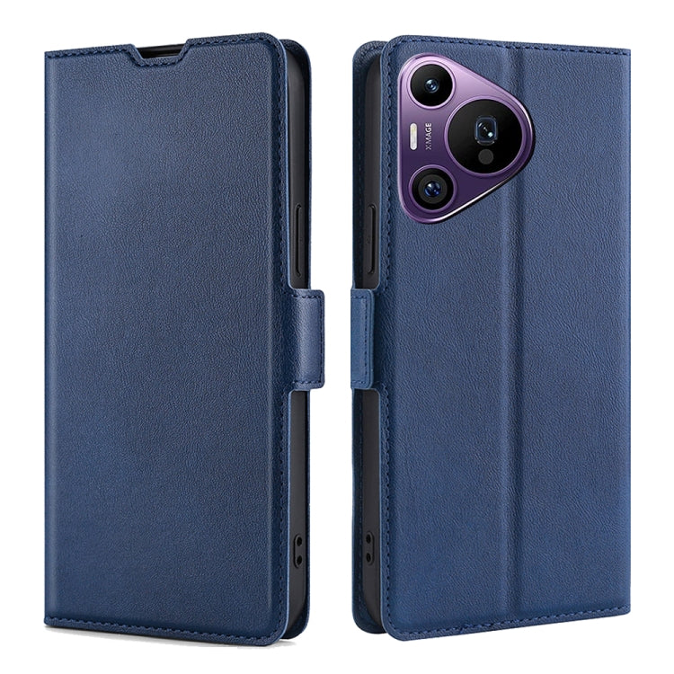 For Huawei Pura 70 Pro / Pro+ Ultra-thin Voltage Side Buckle Horizontal Flip Leather Phone Case(Blue) - free shipping - PMC Jewellery - Order now!