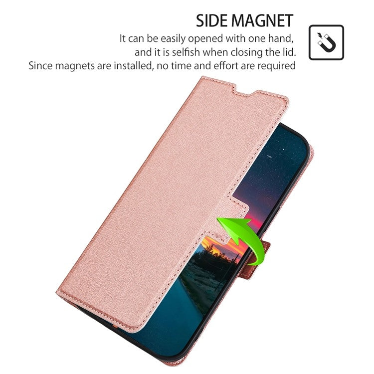 For Huawei Pura 70 Pro / Pro+ Ultra-thin Voltage Side Buckle Horizontal Flip Leather Phone Case(Rose Gold) - Huawei Cases by PMC Jewellery | Online Shopping South Africa | PMC Jewellery | Buy Now Pay Later Mobicred