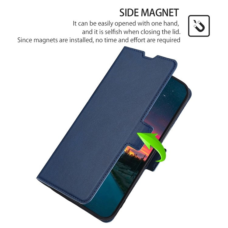 For Huawei Pura 70 Ultra Ultra-thin Voltage Side Buckle Horizontal Flip Leather Phone Case(Blue) - free shipping - PMC Jewellery - Order now!