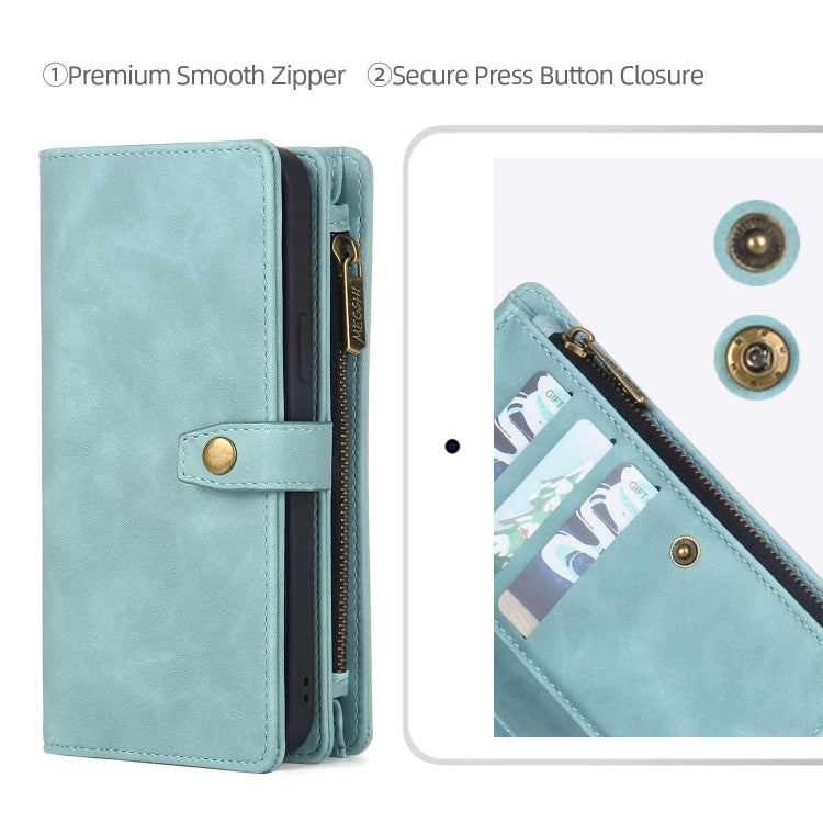 For Samsung Galaxy A71 5G Zipper Wallet Detachable MagSafe Leather Phone Case(Blue) - Galaxy Phone Cases by PMC TechLife | Online Shopping South Africa | PMC TechLife