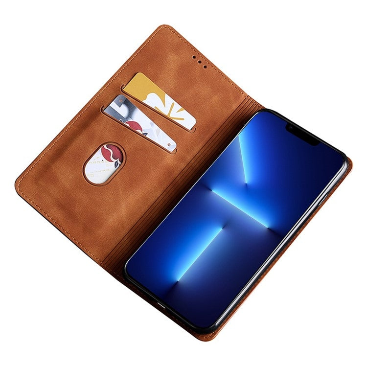 For Xiaomi Redmi Note 13 4G Skin Feel Magnetic Leather Phone Case(Light Brown) - Note 13 Cases by PMC TechLife | Online Shopping South Africa | PMC TechLife | Buy Now Pay Later Mobicred