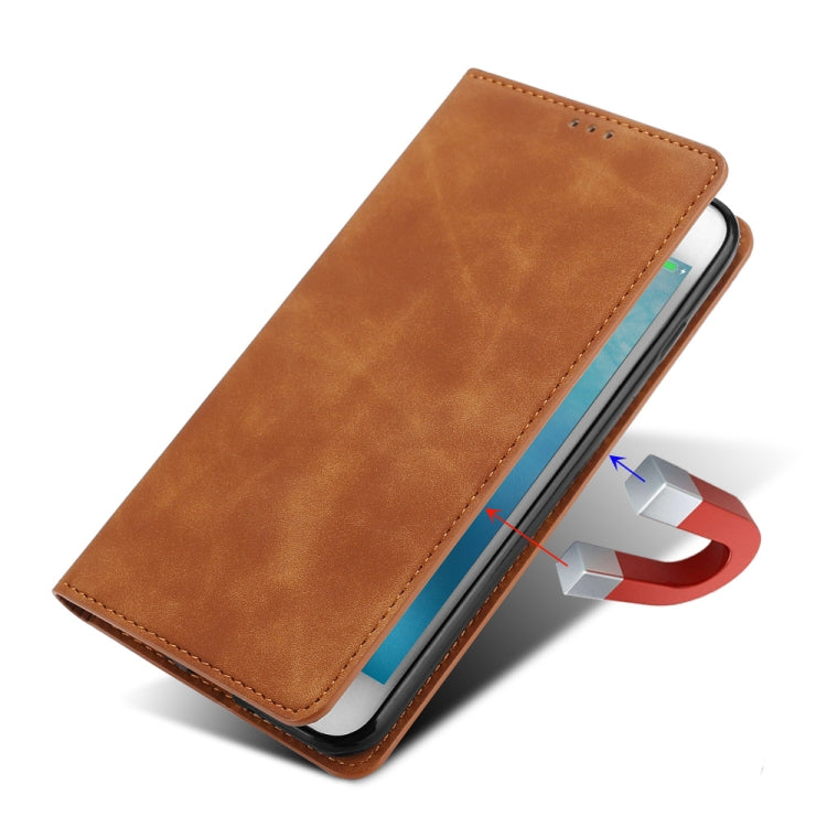 For Nokia C22 Skin Feel Magnetic Leather Phone Case(Light Brown) - Nokia Cases by PMC TechLife | Online Shopping South Africa | PMC TechLife