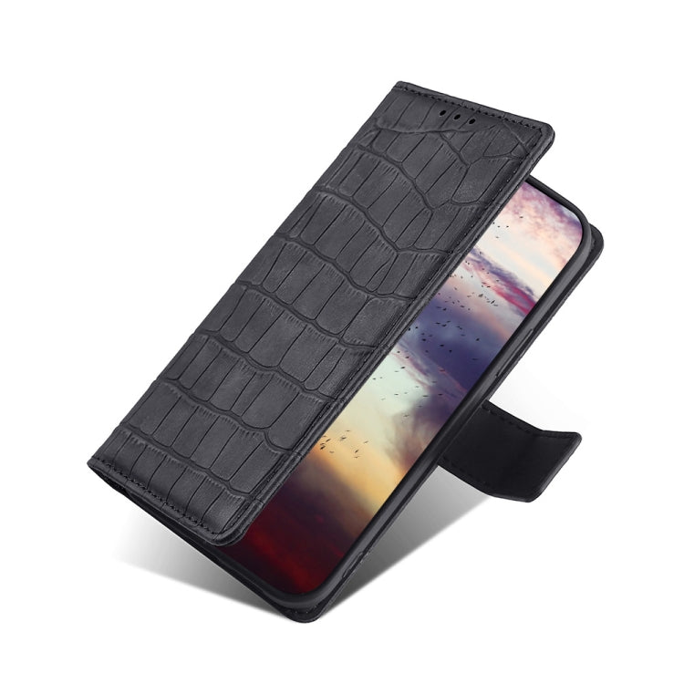 For Realme GT Neo5 SE Skin Feel Crocodile Magnetic Clasp Leather Phone Case(Black) - Realme Cases by PMC TechLife | Online Shopping South Africa | PMC TechLife | Buy Now Pay Later Mobicred