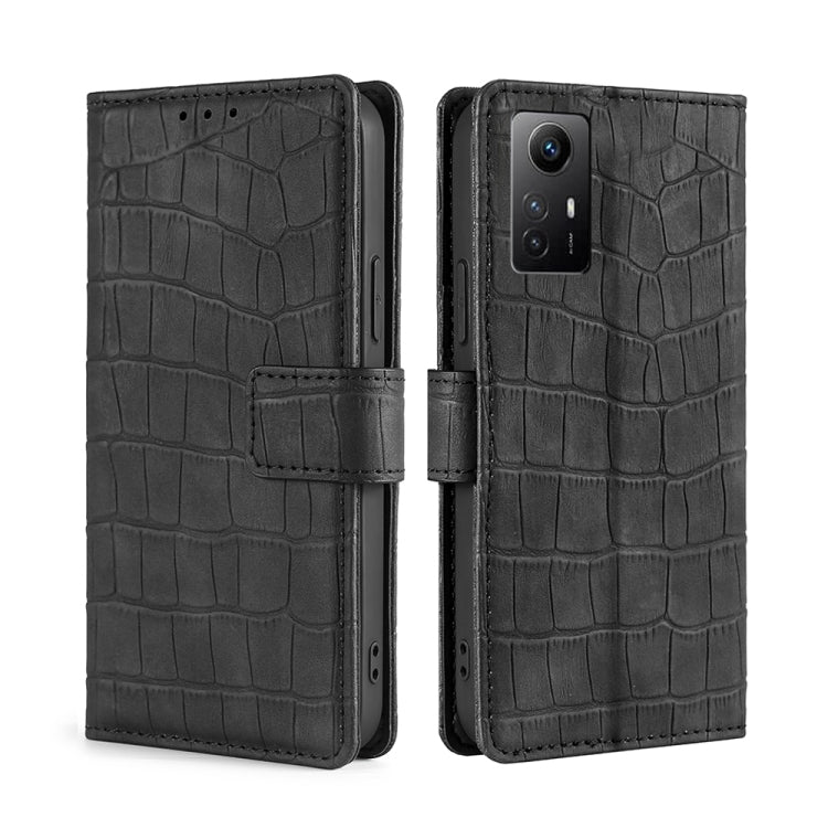 For Xiaomi Redmi Note 12S 4G Skin Feel Crocodile Magnetic Clasp Leather Phone Case(Black) - Xiaomi Cases by PMC TechLife | Online Shopping South Africa | PMC TechLife | Buy Now Pay Later Mobicred
