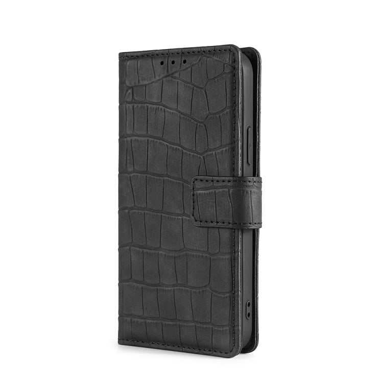 For Xiaomi Redmi Note 12S 4G Skin Feel Crocodile Magnetic Clasp Leather Phone Case(Black) - Xiaomi Cases by PMC TechLife | Online Shopping South Africa | PMC TechLife | Buy Now Pay Later Mobicred