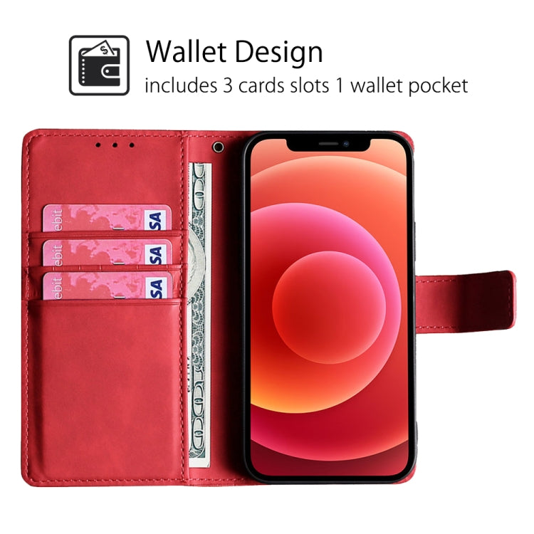 For Xiaomi Redmi Note 13 4G Skin Feel Crocodile Magnetic Clasp Leather Phone Case(Red) - free shipping - PMC TechLife - Order now!