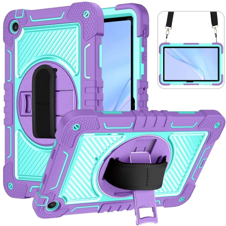 For Huawei MatePad SE 10.4 360 Degree Rotation PC Contrast Silicone Tablet Case(Purple + Mint Green) - Huawei by PMC TechLife | Online Shopping South Africa | PMC TechLife | Buy Now Pay Later Mobicred