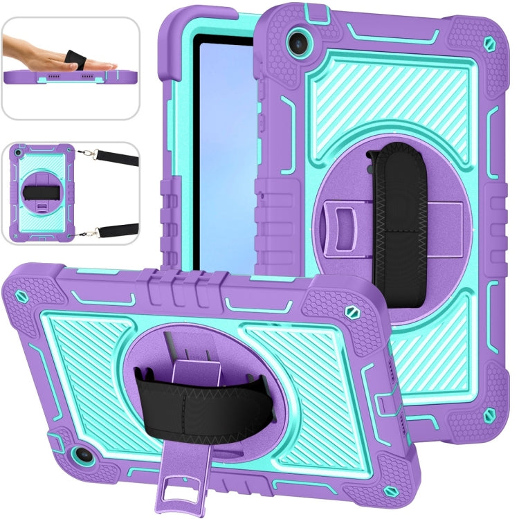 For Huawei MatePad SE 10.4 360 Degree Rotation PC Contrast Silicone Tablet Case(Purple + Mint Green) - Huawei by PMC TechLife | Online Shopping South Africa | PMC TechLife | Buy Now Pay Later Mobicred