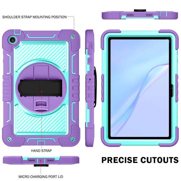 For Huawei MatePad SE 10.4 360 Degree Rotation PC Contrast Silicone Tablet Case(Purple + Mint Green) - Huawei by PMC TechLife | Online Shopping South Africa | PMC TechLife | Buy Now Pay Later Mobicred