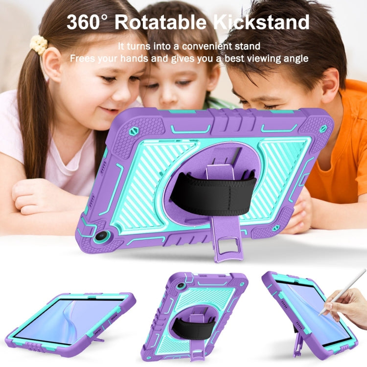 For Huawei MatePad SE 10.4 360 Degree Rotation PC Contrast Silicone Tablet Case(Purple + Mint Green) - Huawei by PMC TechLife | Online Shopping South Africa | PMC TechLife | Buy Now Pay Later Mobicred