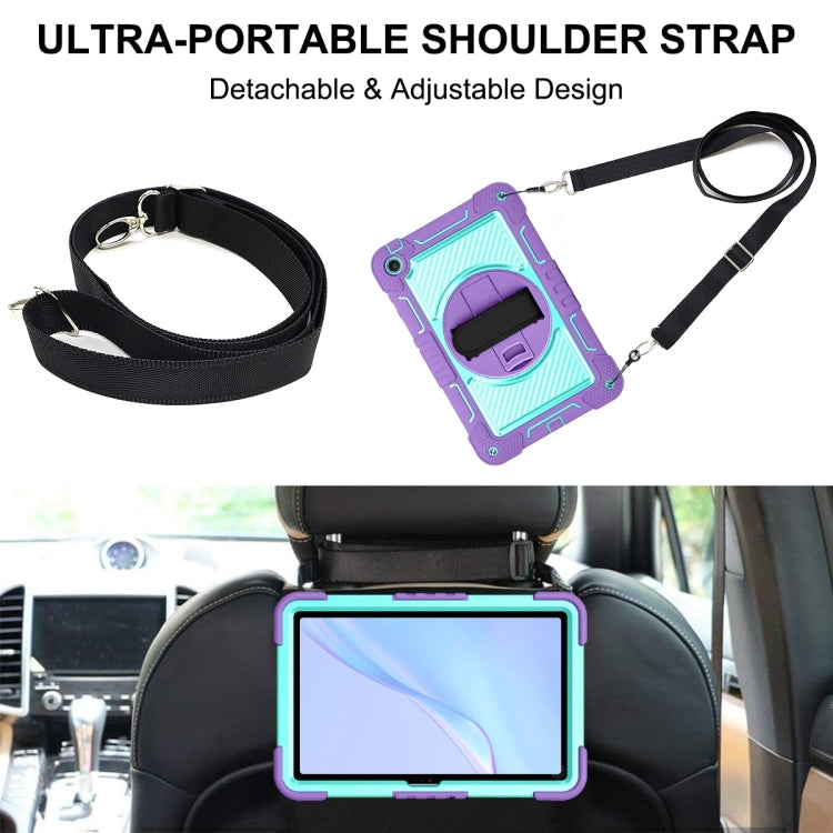 For Huawei MatePad SE 10.4 360 Degree Rotation PC Contrast Silicone Tablet Case(Purple + Mint Green) - Huawei by PMC TechLife | Online Shopping South Africa | PMC TechLife | Buy Now Pay Later Mobicred