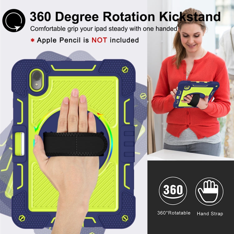 For Huawei MatePad 11 2023 360 Degree Rotation PC Contrast Silicone Tablet Case(Navy Blue + Yellow Green) - Huawei by PMC TechLife | Online Shopping South Africa | PMC TechLife | Buy Now Pay Later Mobicred