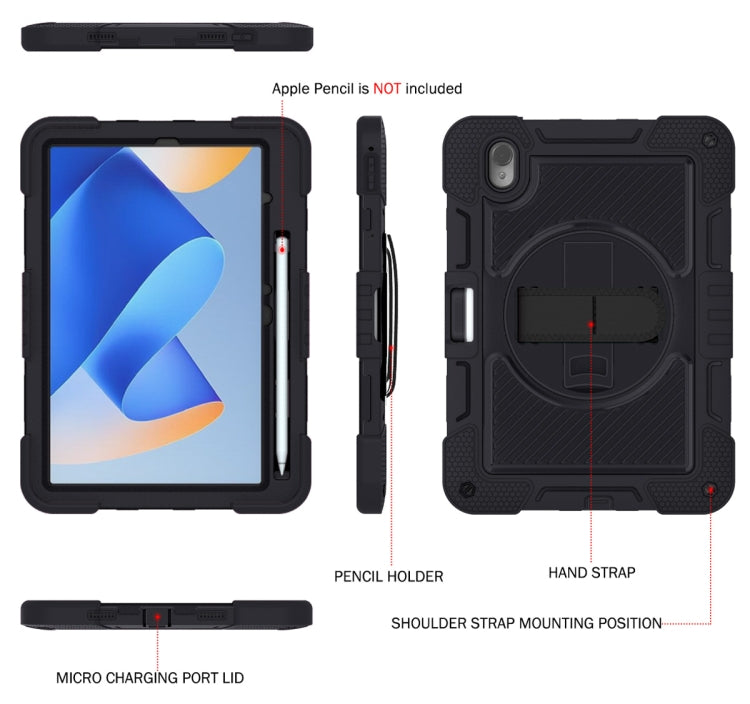 For Huawei MatePad 11 2023 360 Degree Rotation PC Contrast Silicone Tablet Case(Black) - free shipping - PMC TechLife - Order now!