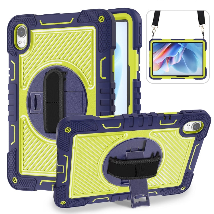 For Huawei MatePad 11.5 2023 360 Degree Rotation PC Contrast Silicone Tablet Case(Navy Blue + Yellow Green) - Huawei by PMC TechLife | Online Shopping South Africa | PMC TechLife | Buy Now Pay Later Mobicred