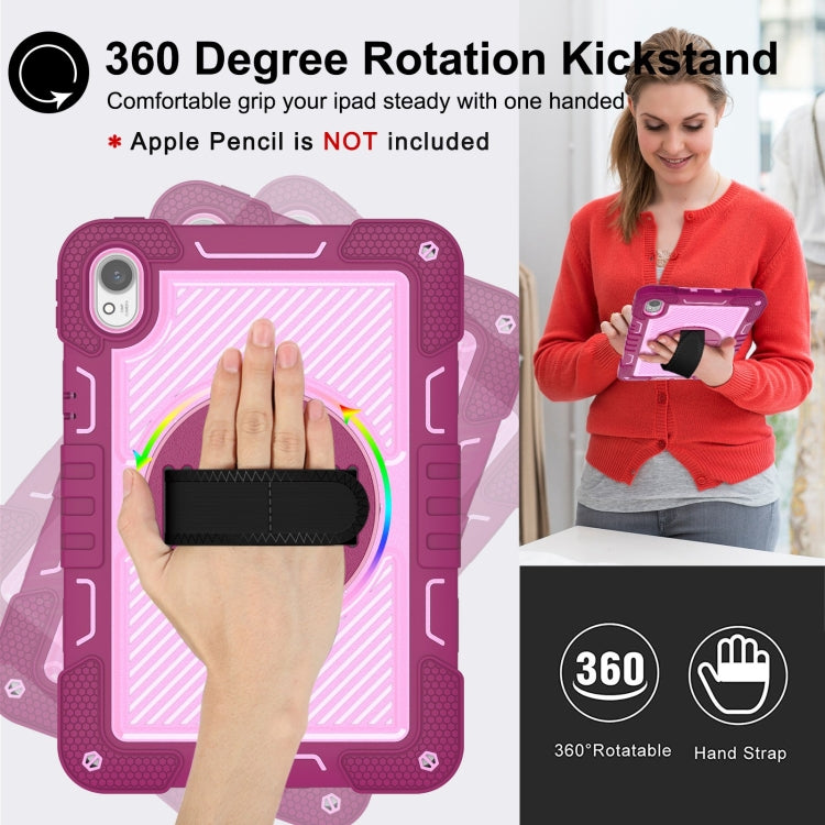 For Huawei MatePad 11.5 2023 360 Degree Rotation PC Contrast Silicone Tablet Case(Rose Red + Pink) - Huawei by PMC TechLife | Online Shopping South Africa | PMC TechLife | Buy Now Pay Later Mobicred